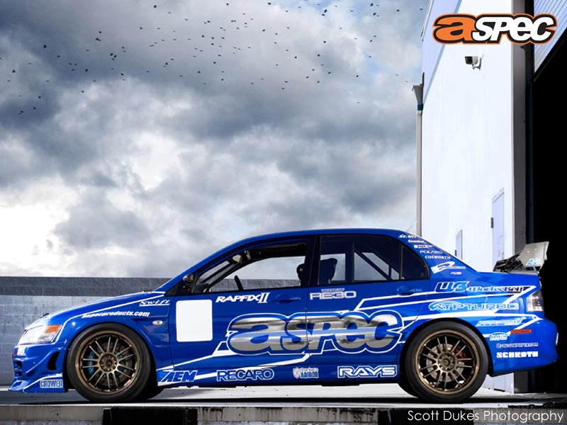 Blue Mitsubishi EVO Author is Scott Dukes